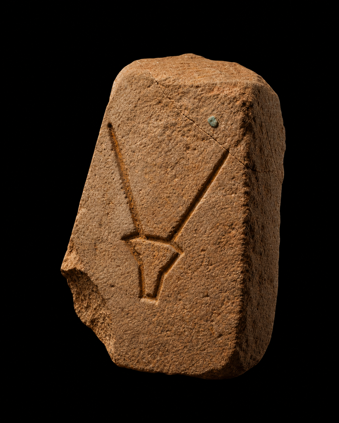 Sandstone tablet bearing an early aleph sign